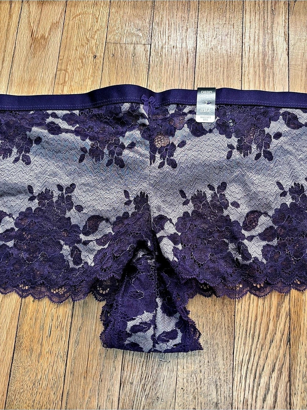 Torrid Curve Floral Lace Thong Purple & Gray Size 2 New